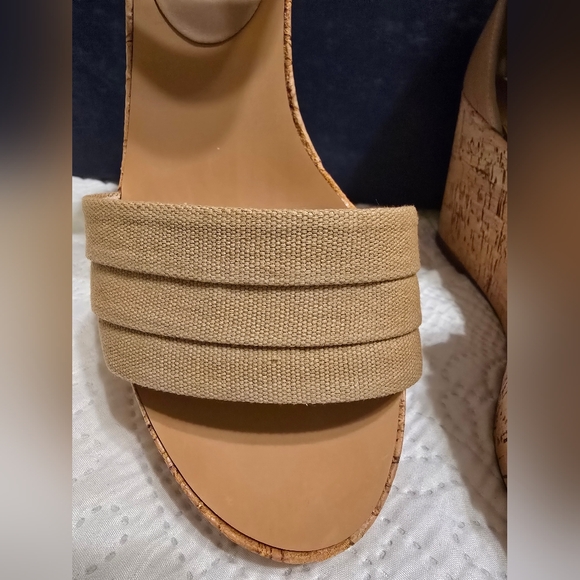 Splendid Travis Wedge Tan Nude/Cork Wedge sz 8 - Picture 3 of 7